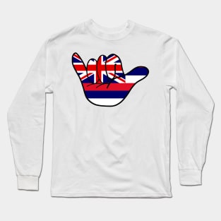 Hawai'i Flag Shaka Long Sleeve T-Shirt